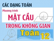 Các dạng bài tập toán phương trình mặt cầu trong không gian Oxyz - toán lớp 12